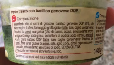 Lista de ingredientes del producto Pesto classico Carrefour 140g