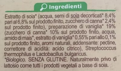 Lista de ingredientes del producto Soysì Carrefour 