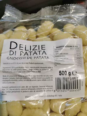 Lista de ingredientes del producto Gnocchi de patata  500 g