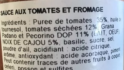 Lista de ingredientes del producto Pesto rosso Antico Casalo 