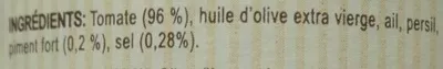 Lista de ingredientes del producto Sauce à l'Arrabbiata Pralina 180 g e (212 ml)