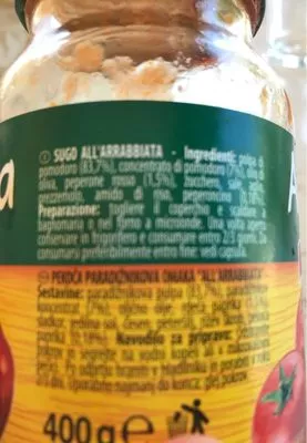 Lista de ingredientes del producto Arrabbiata  