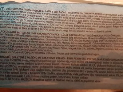 Lista de ingredientes del producto Croissant con crema bigusto  