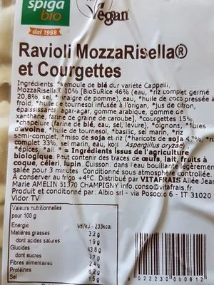 Lista de ingredientes del producto Ravioriselli  