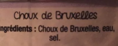 Lista de ingredientes del producto Choux de Bruxelles  