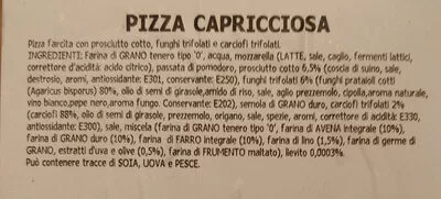 Lista de ingredientes del producto pizza capricciosa megic pizza 400 g