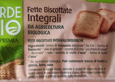 Lista de ingredientes del producto biscottate Primia, Via Verde 