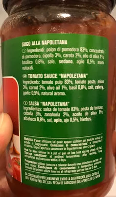 Lista de ingredientes del producto Sugo alla Napoletana Amore 350g