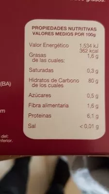 Lista de ingredientes del producto Lasaña de maiz y arroz sin gluten Felicia 