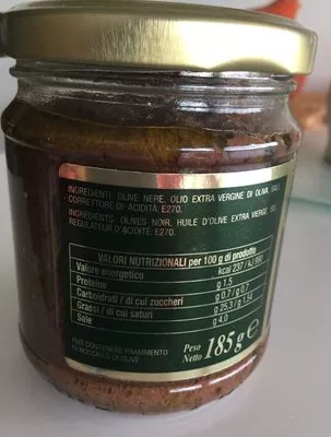 Lista de ingredientes del producto Crema di olive nere Compagne Bio Mediterranea 