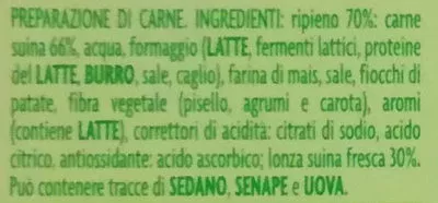 Lista de ingredientes del producto Involtino di Suino Fiorani 350g