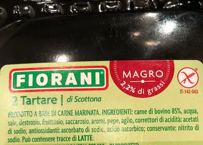 Lista de ingredientes del producto 2 tartare di scottona Fiorani 200 g