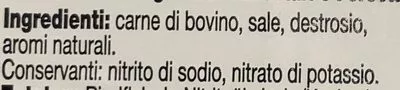 Lista de ingredientes del producto Bresaola  