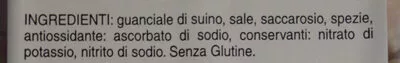 Lista de ingredientes del producto guanciale stagionato salumeria del corso, furlotti & C 120 g