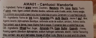 Lista de ingredientes del producto Cantuccini Mandorle  