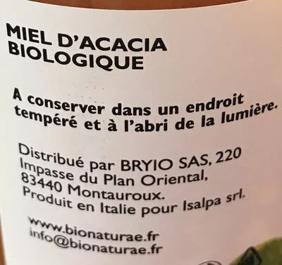 Lista de ingredientes del producto Miel d'acacia Bio Naturae 