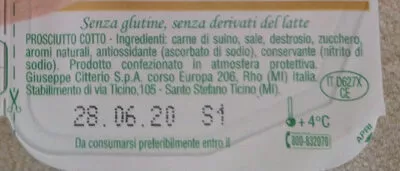 Lista de ingredientes del producto i cubetti Citterio 130 g