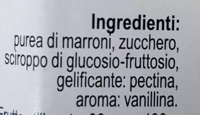 Lista de ingredientes del producto Crema di marroni Migross 