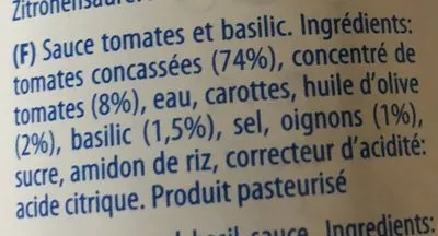 Lista de ingredientes del producto Sugo al Basilico Agnesi 400g