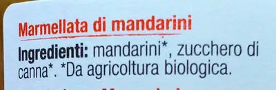 Lista de ingredientes del producto Mermellata di mandarini LaSelva 220 g