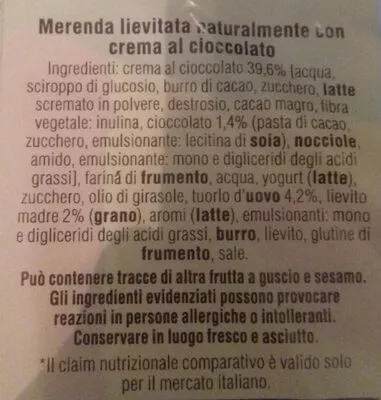 Lista de ingredientes del producto Flauti Cioccolato mulino bianco 280 g