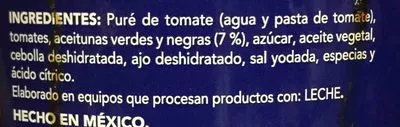 Lista de ingredientes del producto PUTTANESCA BARILLA 400 g