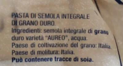 Lista de ingredientes del producto Fusilli integrali n 141 Voiello 500