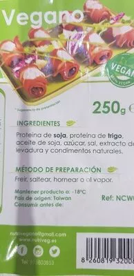 Lista de ingredientes del producto Bacon vegano  