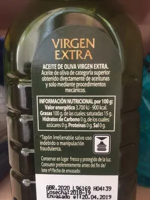 Lista de ingredientes del producto Virgen Extra Carbonell 