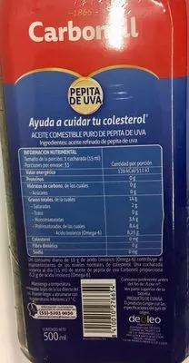 Lista de ingredientes del producto Aceite de pepita de uva Carbonell Carbonell 500 ml