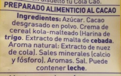 Lista de ingredientes del producto Cola Cao Ecobolsa Cola Cao 