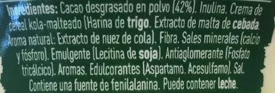 Lista de ingredientes del producto Cola Cao 0% Con Fibra Cola Cao 300 g