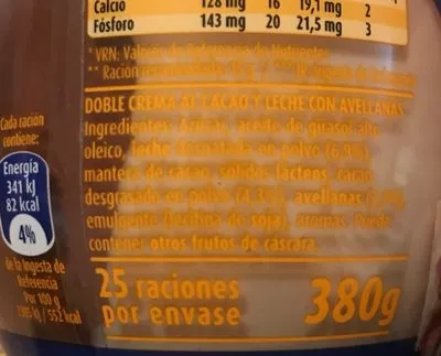 Lista de ingredientes del producto Nocilla Chocoleche Nocilla 380 g