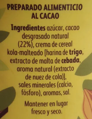 Lista de ingredientes del producto Colacao el Original Cola cao 760 g