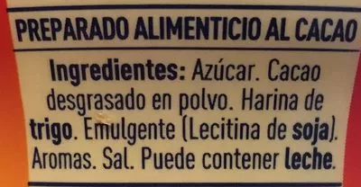 Lista de ingredientes del producto Cola Cao Turbo Cola Cao 