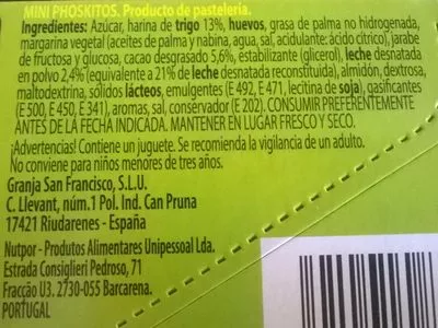 Lista de ingredientes del producto Mini Phoskitos 8 Uds Phoskitos 130 g