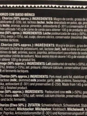 Lista de ingredientes del producto Tapas essentials Espuna 100gr