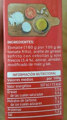 Lista de ingredientes del producto Tomate frito estándar Orlando 350 g