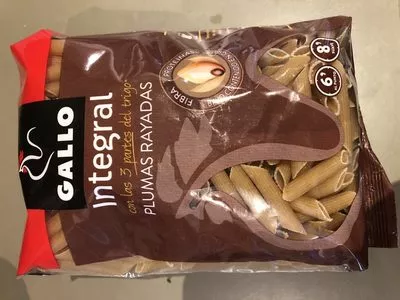 Lista de ingredientes del producto Pasta Plumas Rayadas Integral Gallo Gallo 500 g