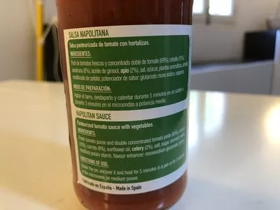 Lista de ingredientes del producto Salsa Gallo Napolitana Gallo 260 g