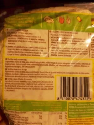 Lista de ingredientes del producto 10 tortillas mexicanas Old El Paso 