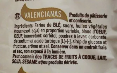 Lista de ingredientes del producto Magdalenes Valencianes Dulcesol 