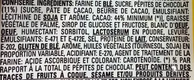 Lista de ingredientes del producto Brio Choco Dulcesol 