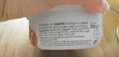 Lista de ingredientes del producto Ensalada con espelta Calvo 