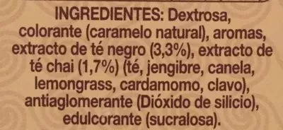 Lista de ingredientes del producto Té latte chai Hornimans 36 g (12 x 3 g)