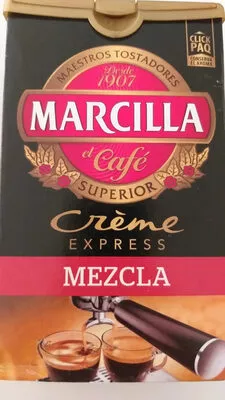 Lista de ingredientes del producto Café Molido Crème Express Mezcla Marcilla 