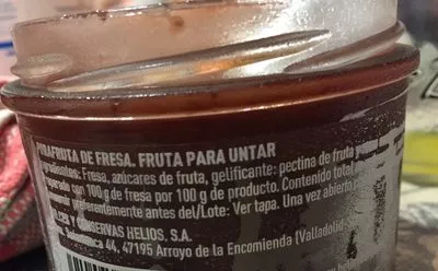 Lista de ingredientes del producto Purafruta con fresa de Huelva Helios 