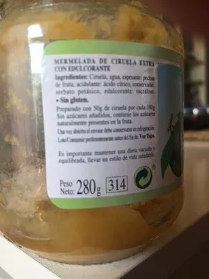 Lista de ingredientes del producto Mermelada diet ciruela Luri 280 g