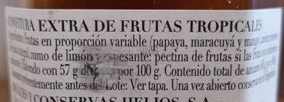 Lista de ingredientes del producto Confitura natural frutas tropicales Helios 330 g