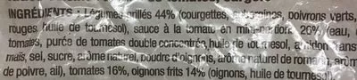 Lista de ingredientes del producto Ratatouille Davigel 